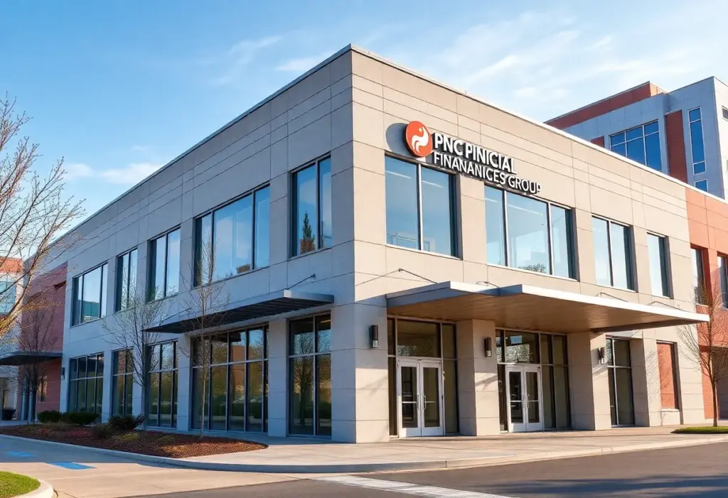 Exterior view of a PNC Financial Services branch office