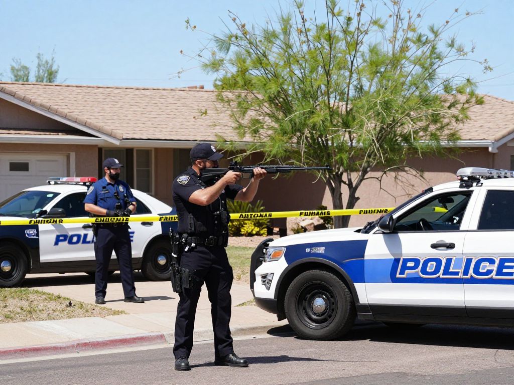 Police officers responding to a firearm incident in Phoenix