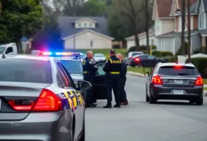 Police officers at the scene of a shooting incident in Phoenix.