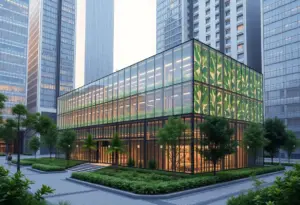 Architectural rendering of the Price Road Innovation Campus, an AI data center.