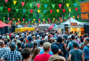 Crowd enjoying the Punk Rock Christmas Festival in Chandler