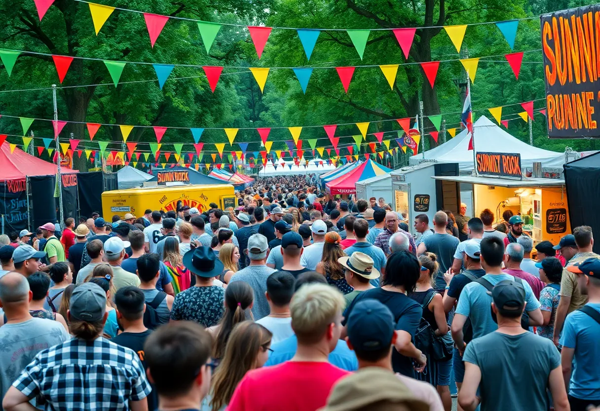 Crowd enjoying the Punk Rock Christmas Festival in Chandler