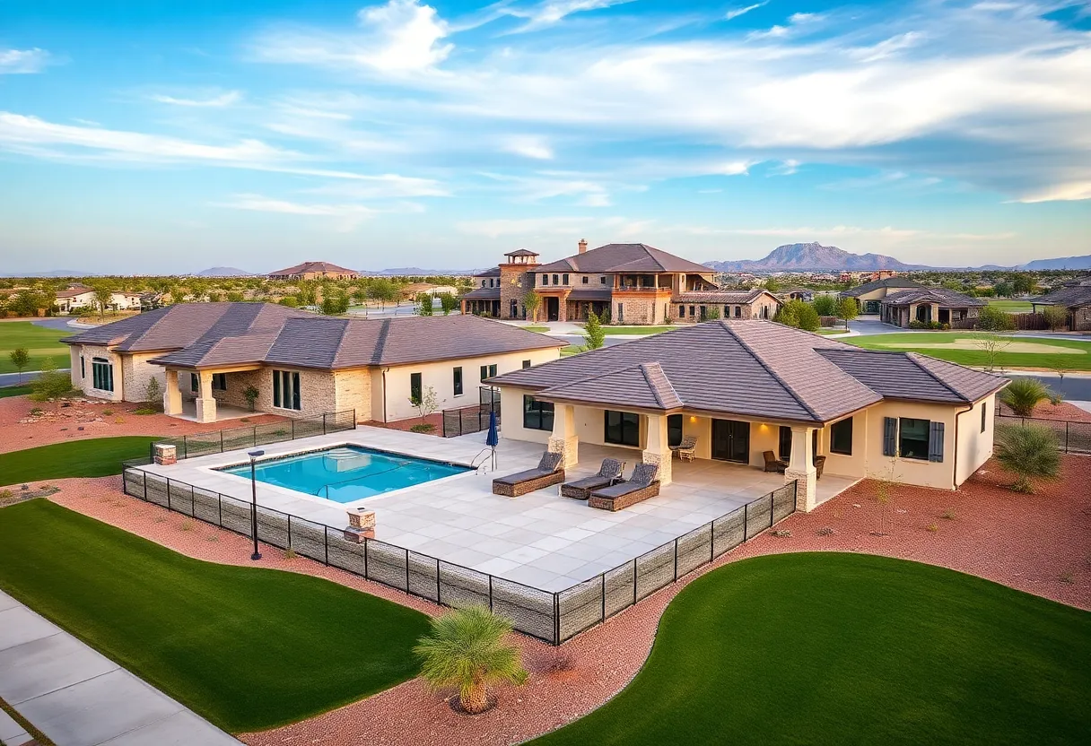 New community by Richmond American Homes with modern ranch-style houses in Buckeye