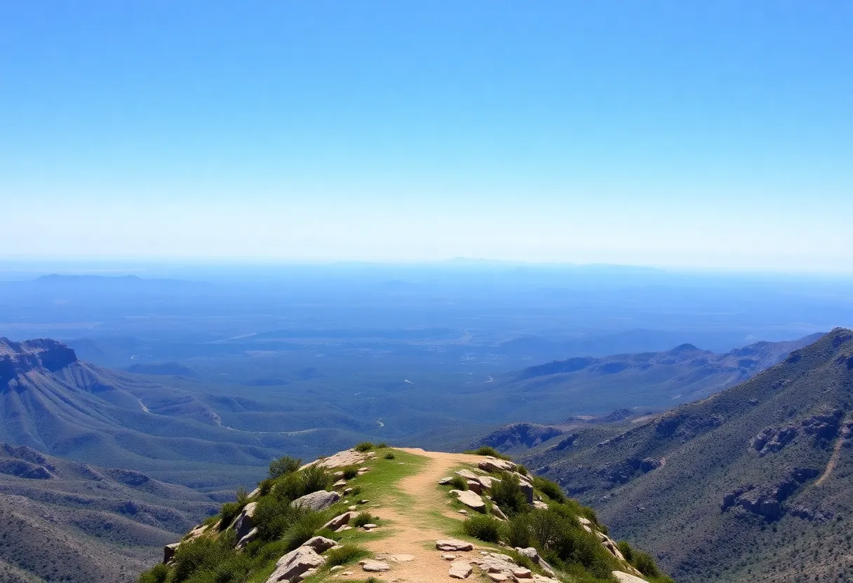 Panoramic view of Arizona wilderness from Pigeon Springs Peaks