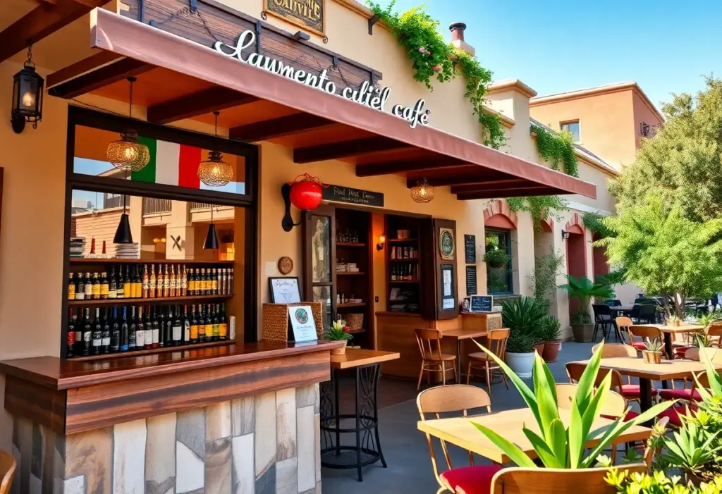 Exterior view of Sogno Toscano lifestyle café showcasing Italian gourmet offerings