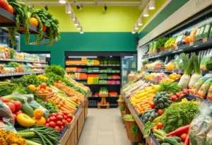 Interior of Sprouts Farmers Market with fresh produce