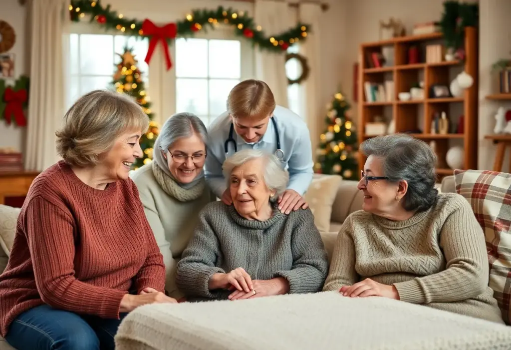 Family caregivers providing support to their loved ones during the holiday season.