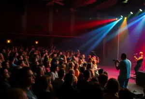 Audience enjoying a live concert performance.
