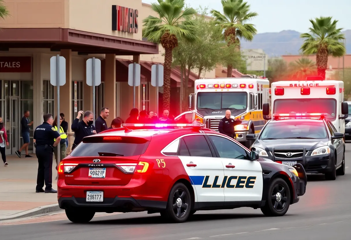 Police vehicles at the scene of a shooting in Tempe, Arizona.