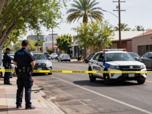 Police presence at a stabbing scene in Tempe, Arizona