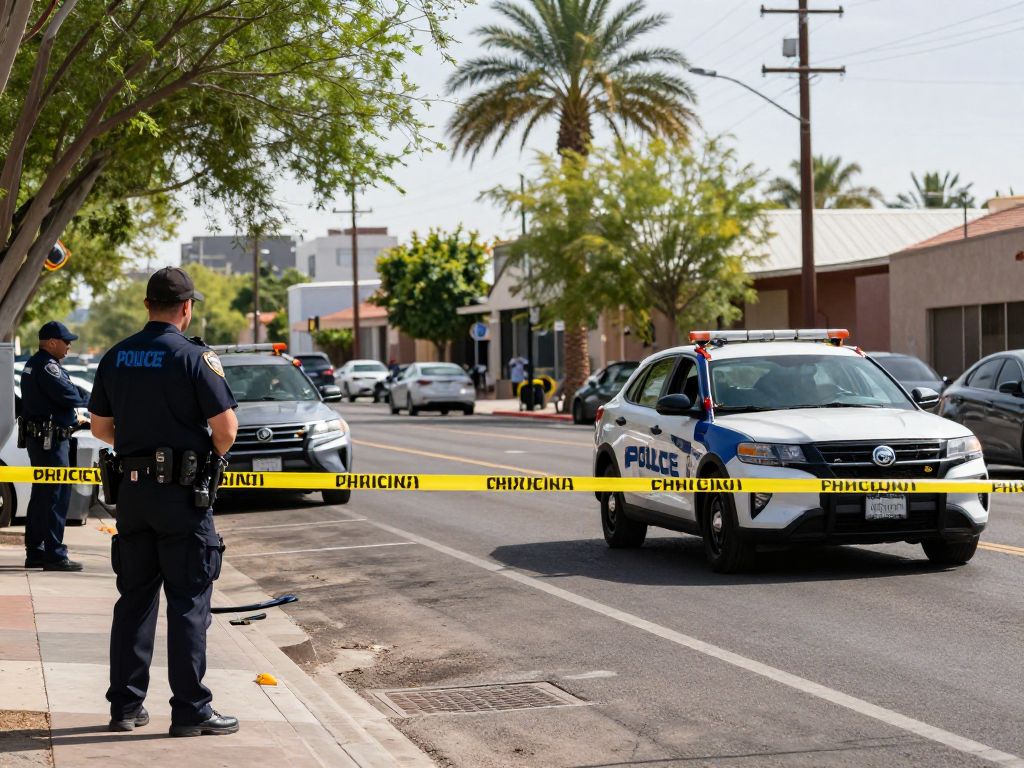 Police presence at a stabbing scene in Tempe, Arizona