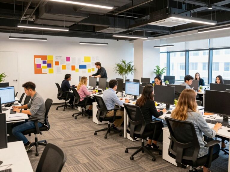 Creative agency office in Phoenix with professionals collaborating