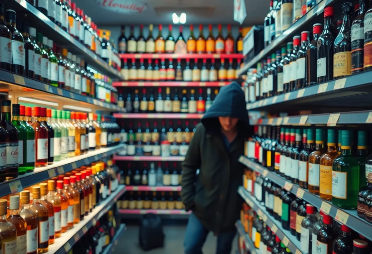 Interior of Trevor's Liquor Store after a theft incident