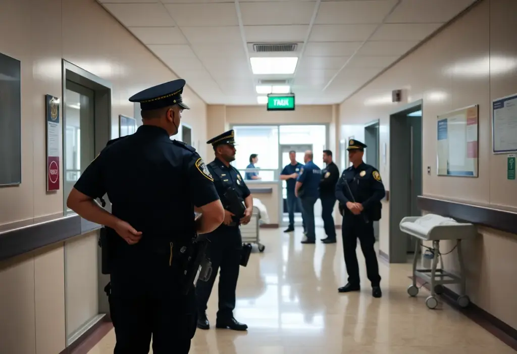 Emergency room with police presence following inmate incident