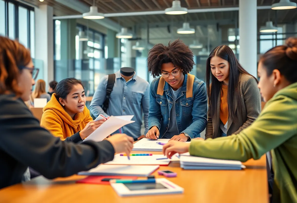 Students collaborating on academic projects at University of Arizona.