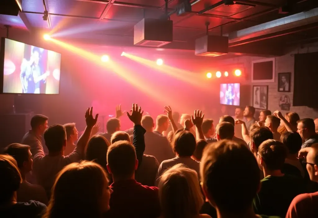 Crowd enjoying a live performance at Valley Bar