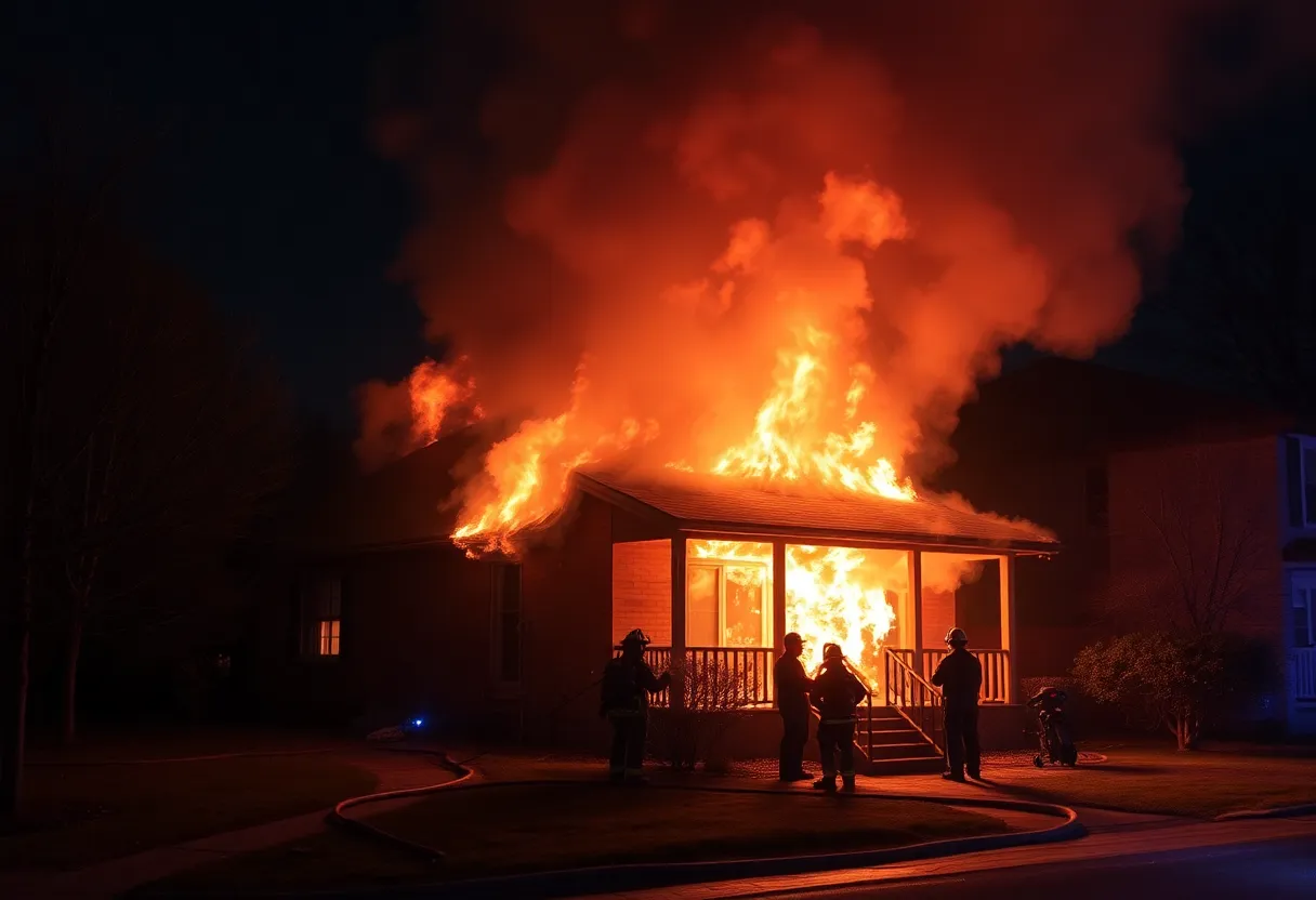 Firefighters battling a house fire in west Phoenix