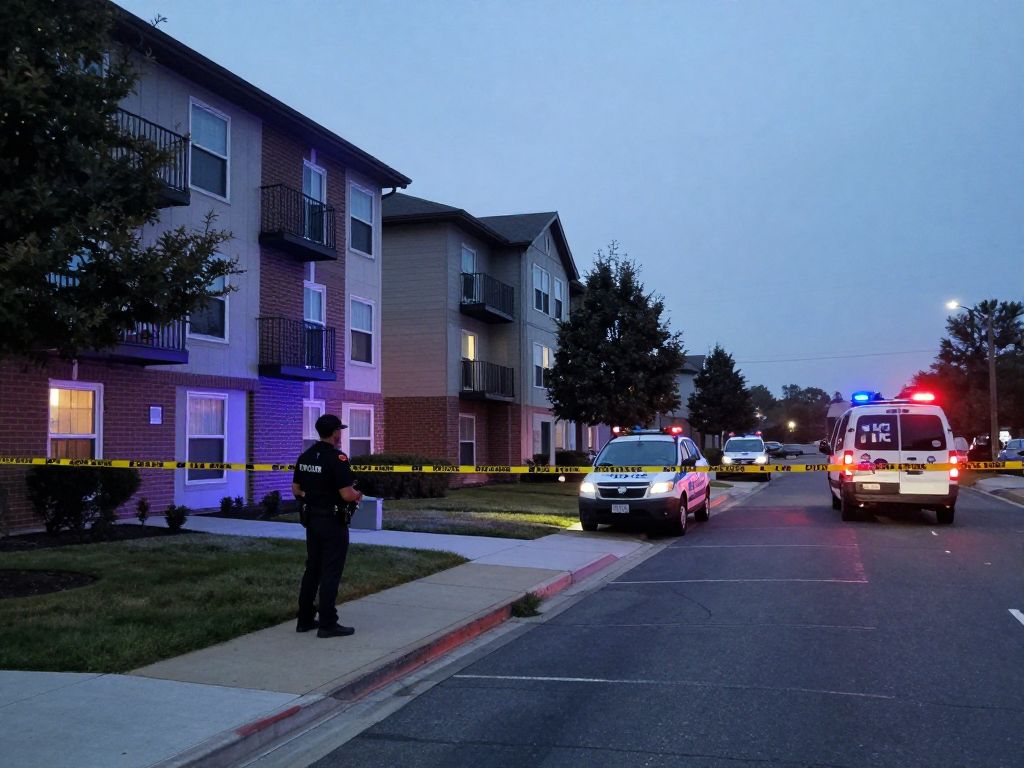 Crime scene in west Phoenix with police tape and emergency vehicles