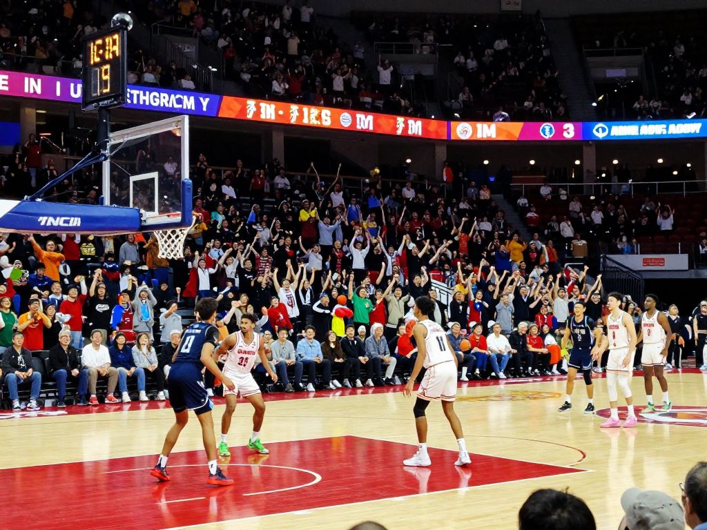 Utah State Aggies playing against Grand Canyon University in a basketball game.