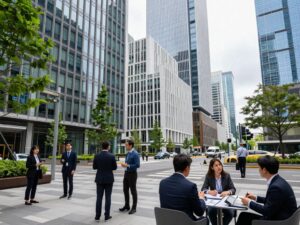 A vibrant scene of Arizona's business landscape representing growth and innovation.