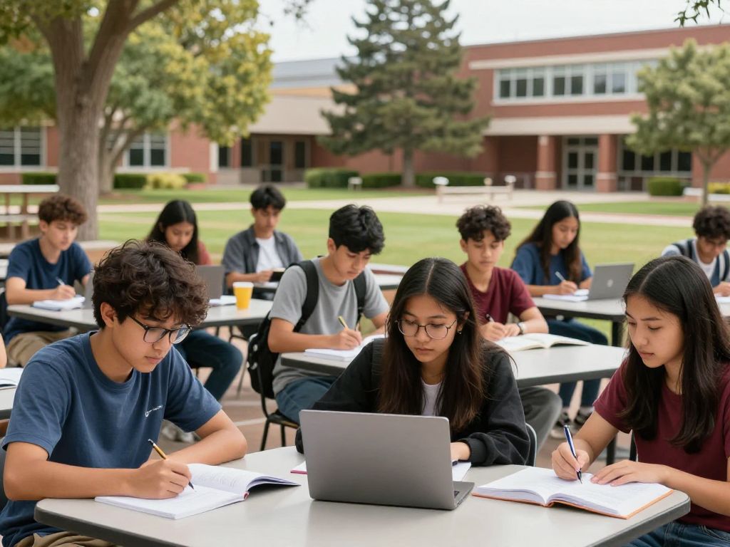 Students engaging in academic activities on an Arizona university campus.