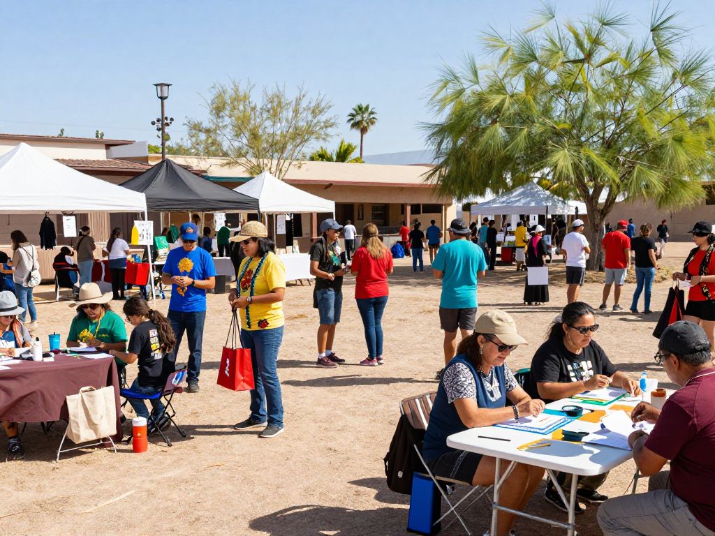 A vibrant community event in Arizona with diverse activities and participants.
