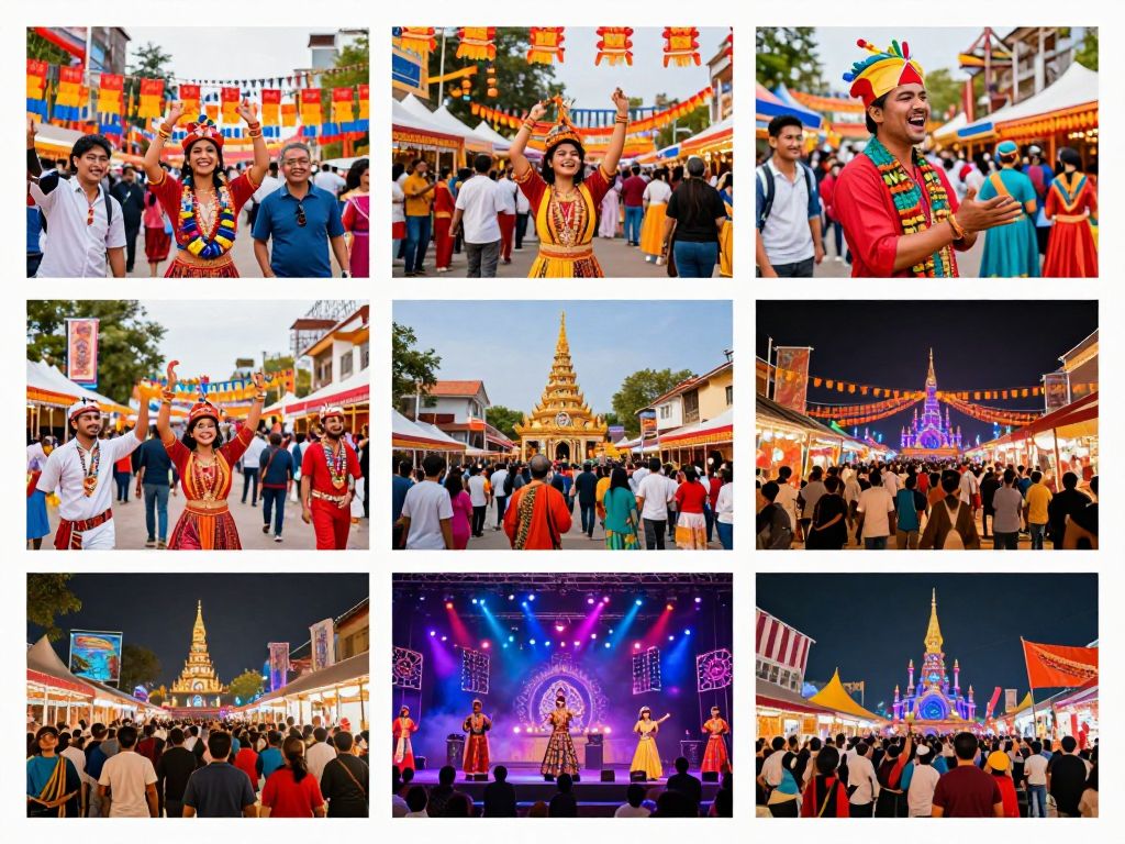 A vibrant collage showcasing various events celebrating Arizona's festival season.