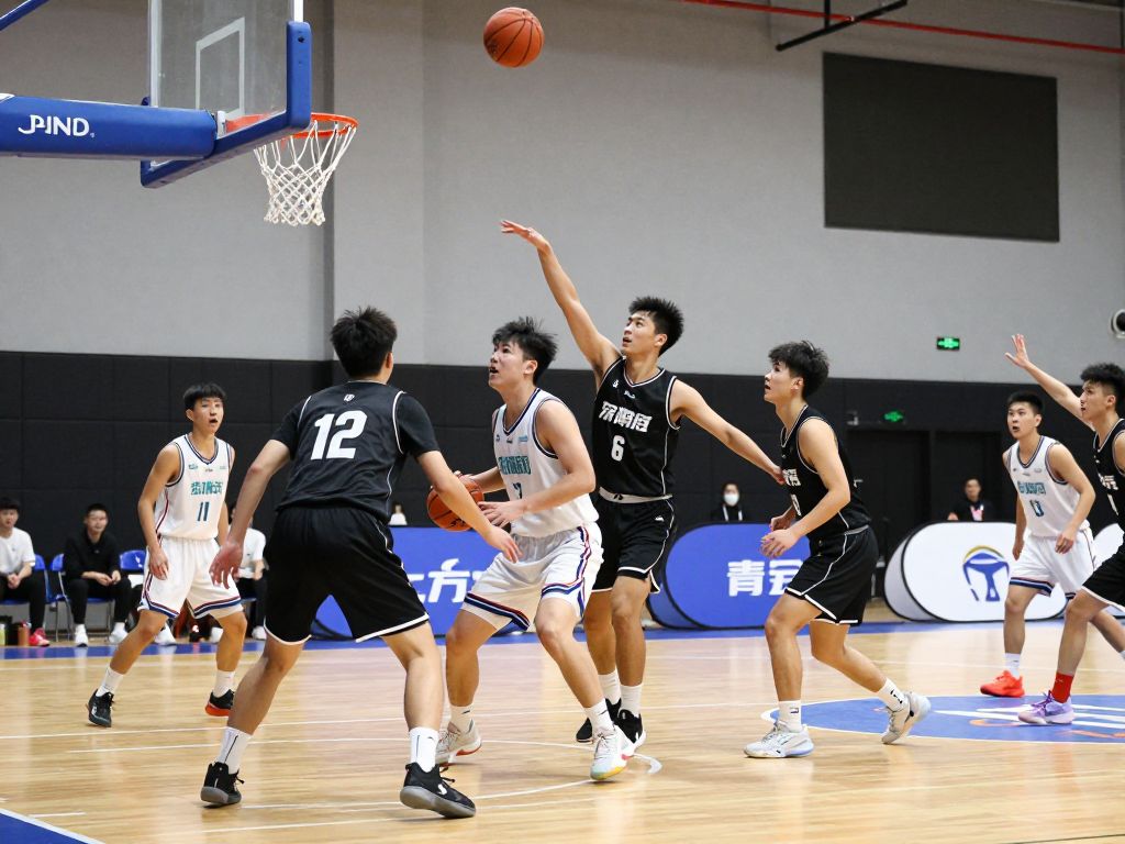 High school basketball players competing in a national tournament