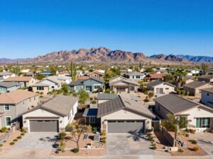 A scenic view of modern homes in Arizona reflecting the thriving housing market