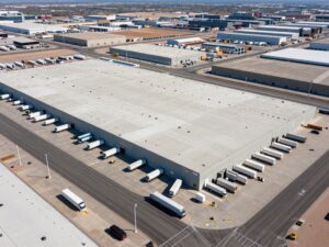 Logistics hub in Arizona featuring warehouses and transport infrastructure