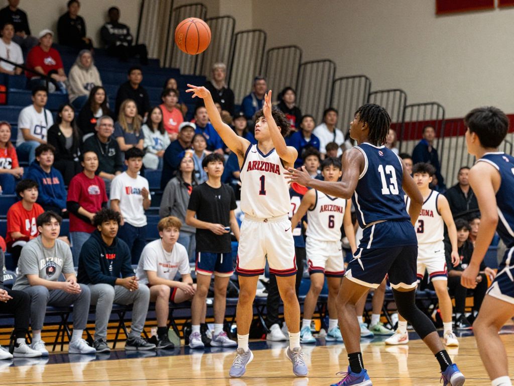 Arizona State basketball players in action during a game