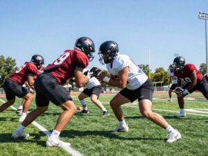 Arizona State football team practicing on the field