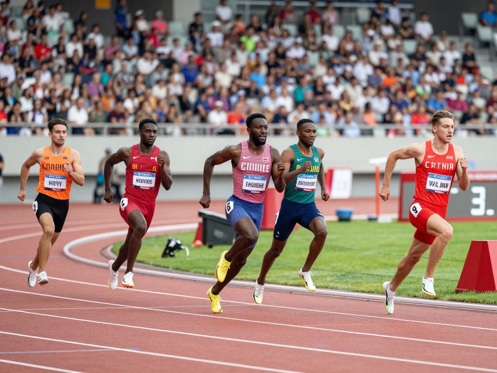 Athletes competing in track events at the MLK Invitational