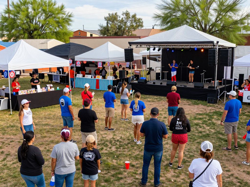 People participating in an outdoor festival in Arizona