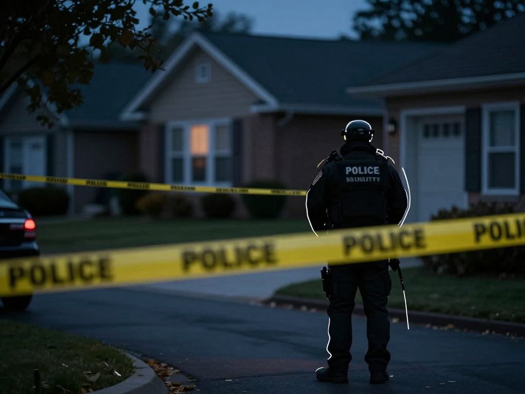 Crime scene in Avondale with police tape and a house in background