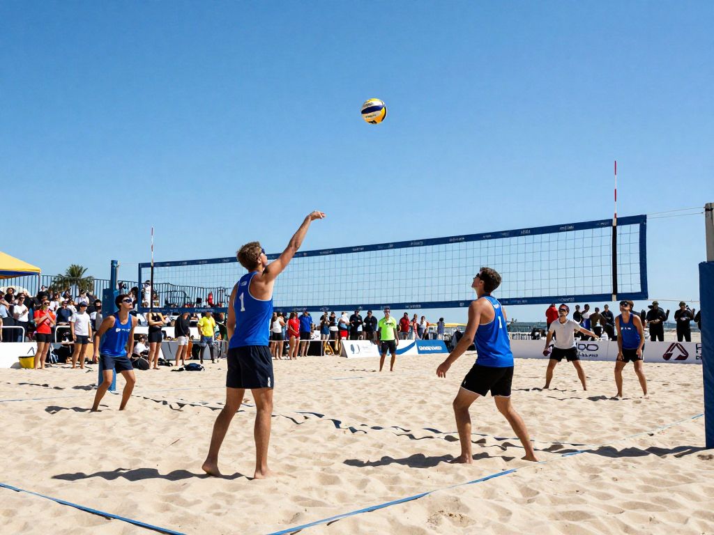 Beach volleyball game at the University of Arizona