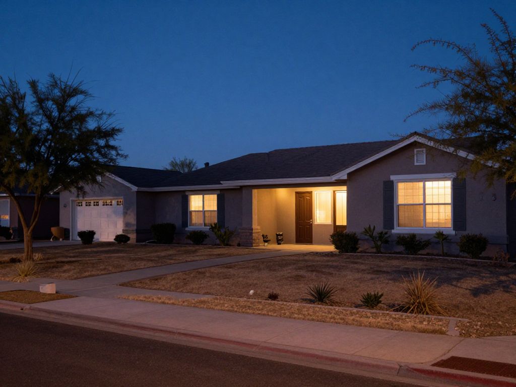A quiet Buckeye neighborhood at night