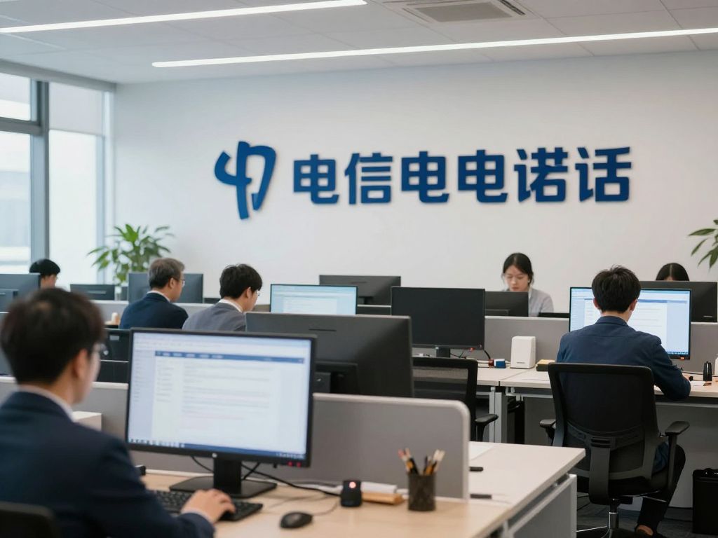 Modern office environment representing broadband communications leadership.