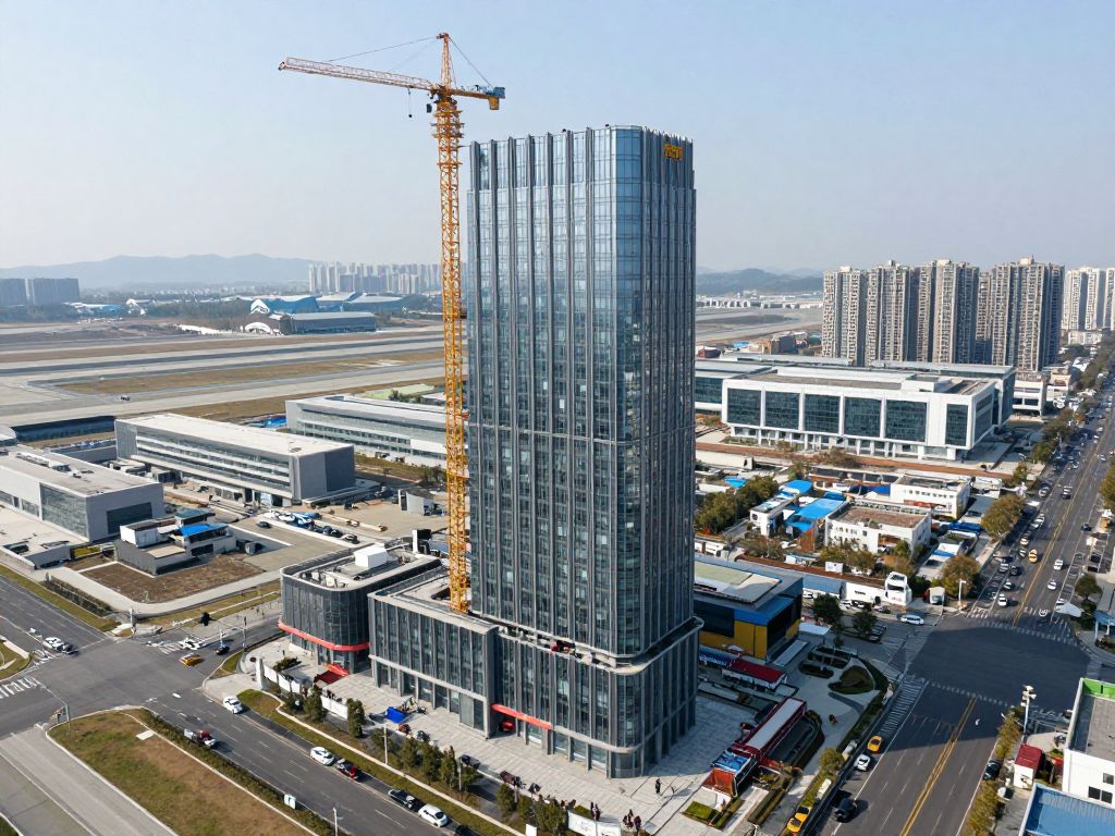 Construction site of the Cambria Hotel Mesa in a vibrant urban setting