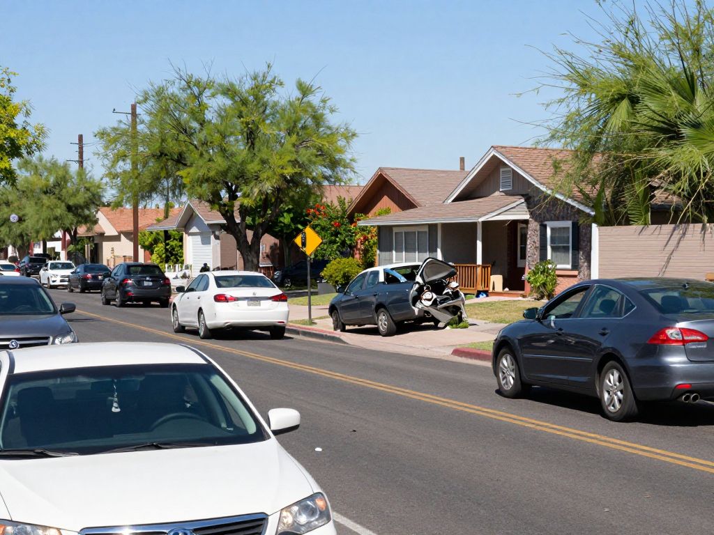 A damaged home in Central Phoenix following a vehicle crash, emphasizing neighborhood safety issues.