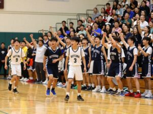 Chino Valley High School basketball players during a game