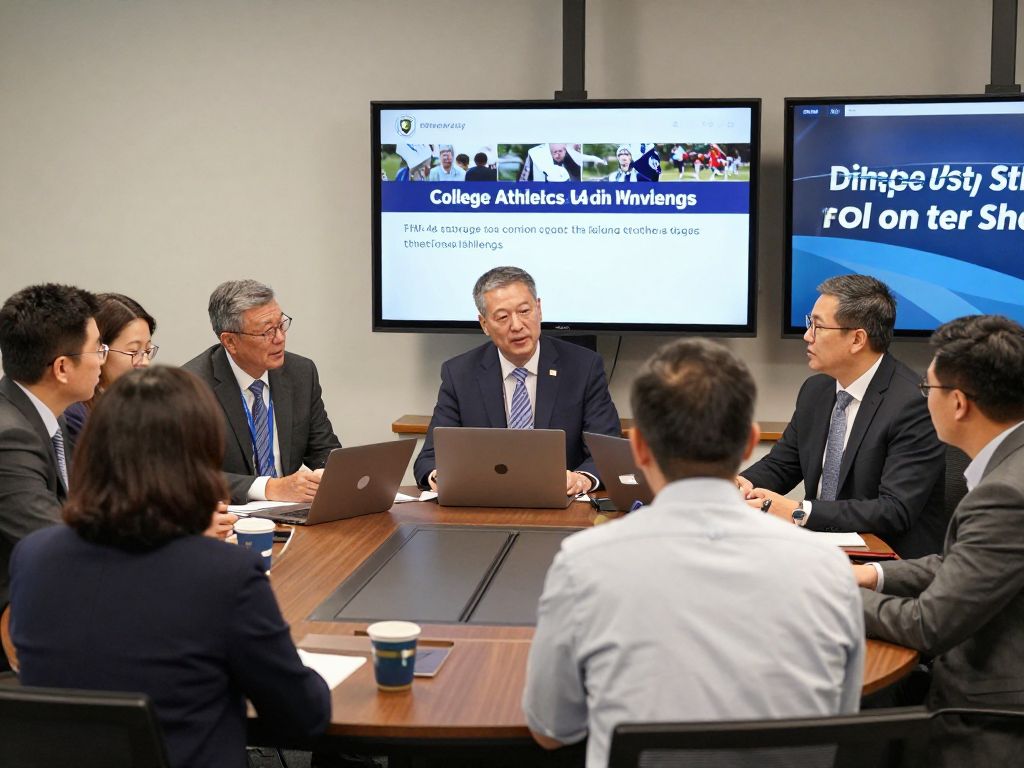 Discussion on college sports enforcement agreement among leaders