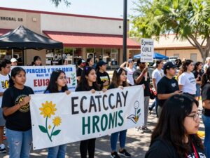 Community gathering in Phoenix during the National Shutdown protest.