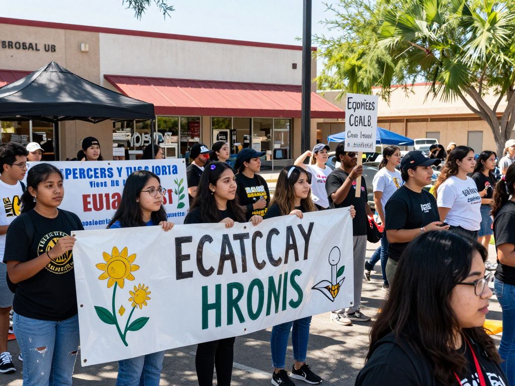 Community gathering in Phoenix during the National Shutdown protest.