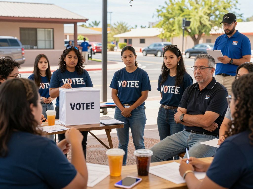 A group discussing voter engagement strategies in Arizona.