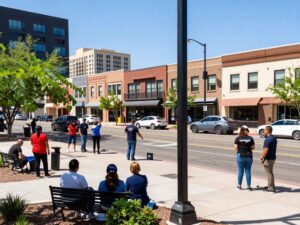 Downtown Phoenix showcasing community spirit and resilience