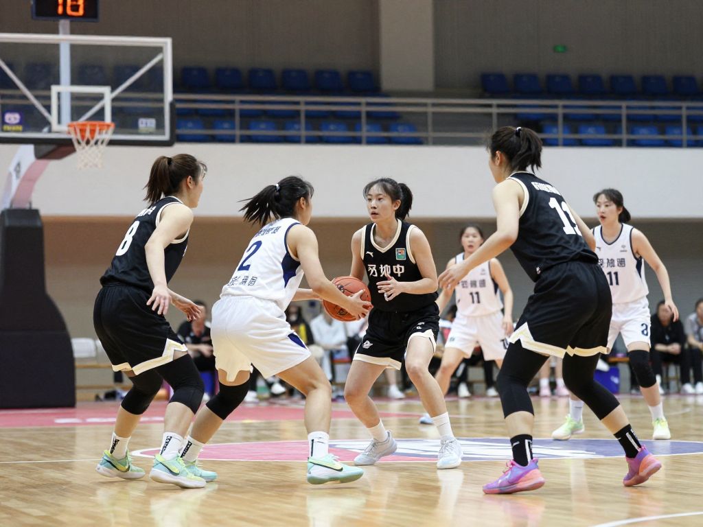 Action shot from a women's basketball game between Colorado State University and Grand Canyon University.