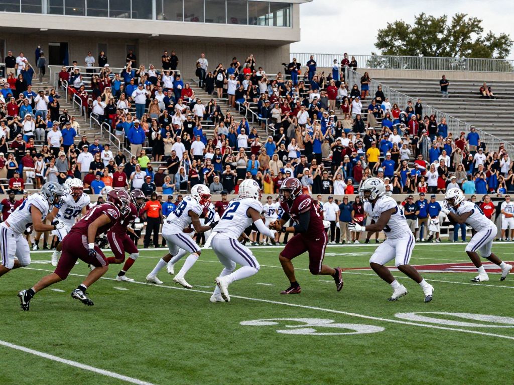 High school football players competing in a Dallas game