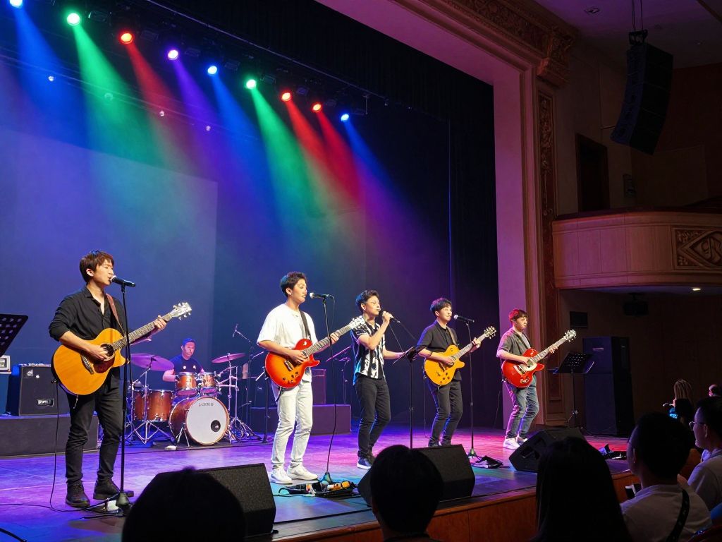Musicians performing at the David Bowie tribute concert in Phoenix.