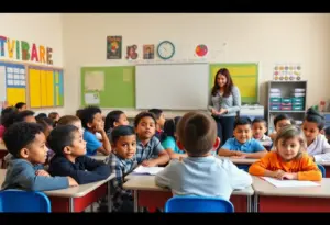 Students learning in a classroom at an elementary school in Phoenix, AZ